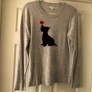 J Crew Factory Sz M Scottie Dog Sweater
